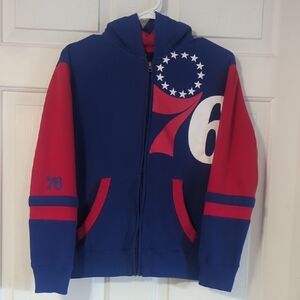 NBA Blue and Red 76ers Kids Hoodie